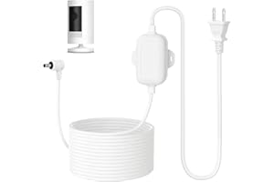 ALERTCAM Outdoor Power Adapter for Stick Up Cam Battery/Plug-in 3rd Gen, 25 ft Weather Resistant Charging Cable with Barrel Plug Continuously Charge Your Security Camera, White