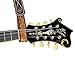 Walker & Williams AT-2 Brown Carving Leather Acoustic Guitar Strap Button Headstock Adaptor For Acoustic, Electric, And Bass Guitars