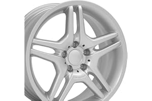 OE Wheels LLC MB02-18080-5112-35S Silver Wheel Painted (18 x 8. inches /5 x 112 mm, 35 mm Offset)