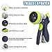 SANCEON Garden Hose Nozzle, Heavy Duty Zinc Alloy Water Spray Nozzle, Spiral 8 Adjustable Watering Patterns - Slip Resistant, Labor-saving - for Watering Plants, Cleaning, Showering Pets and Car Wash