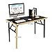 Need Computer Desk Office Desk 47 inches Folding Table with BIFMA Certification Computer Table Workstation No Install Needed, Black Brown