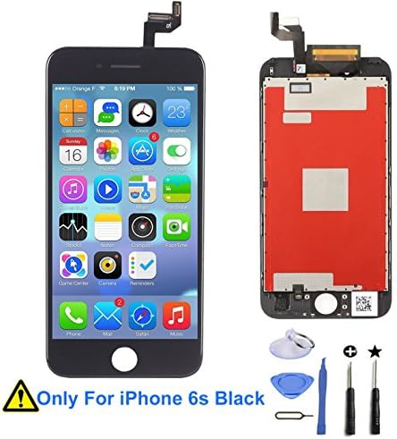 iPhone 6S Screen Replacement,EXW Retina LCD Display Screen Digitizer Frame 3D Touch Screen for iPhone 6S 4.7 Inch with Full Set Repair Kit (Black)