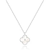 COBI Four Leaf Clover Necklace for Women,18K Gold /925 Sliver Plated with Mother of Pearl Pendant, Lucky Clover Jewelry Gift for Valentine's Day, Birthday