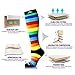 NEWZILL Medical Compression Socks for Women & Men Circulation 20-30 mmHg, Best for Running Athletic Hiking Travel Flight Nurses (Rainbow Stripes, L/XL)