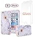 iPhone 6 Plus Case, AOKER Marble Design Slim Dual Layer Anti-Scratch Shockproof Hard Back Cover Soft Silicone Protective Case Fit for iPhone 6 Plus 6S Plus with 2Pack Tempered Glass (Rosegold+Glass)