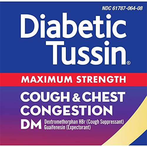 Diabetic Tussin DM Maximum Strength Cough And Chest Congestion Relief Liquid Cough Syrup, Safe