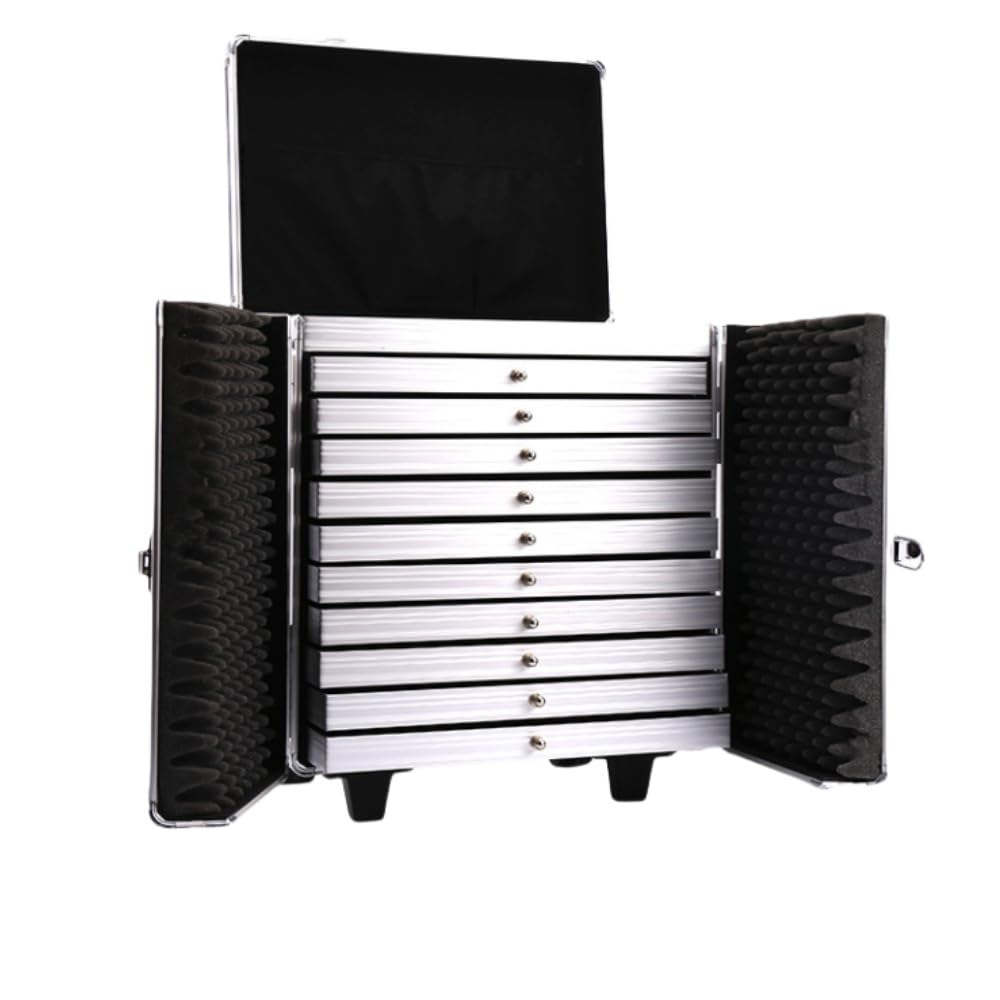 Photo 1 of SCIKHEFT Rolling Jewelry Trolley Case with Drawers Sturdy Cases for Travel and Vendor Showes Jewels Sets Display Organizer (Black 2)