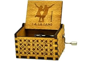Nostalgish La La Land Music Box Hand Crank Wooden Musical Boxes Music Box - Unique Gift (Wood, La La Land)