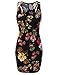 JJ Perfection Women's Floral Printed Sleeveless Bodycon Mini Dress