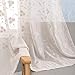 Taupe Embroidered Sheer Curtains Taupe for Living Room Curtain Set Floral Embroidery Semi Sheer Curtains for Bedroom 72 inches Long Rustic Voile Window Curtain Panels 2 Panels