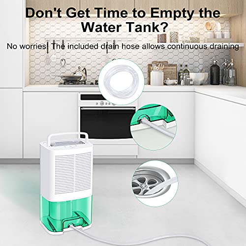 MADETEC Upgraded Dehumidifiers for Home (480 Sq.ft), Small Portable Dehumidifier with Drain Hose and 64oz Water Tank , Ideal for Basements Bedroom Bathroom Closet Kitchen RV