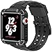 Apple Watch 3 Case, iiteeology Aluminum Rugged Protective Case with Black Strap Bands for Apple Watch 42mm Series 3 2017/Series 2-black