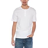 Vince Men's Garment Dye S/s Henley, Optic White, Small