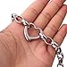 Womens Stainless Steel Silver Elegnat High Polished Heart Charm Cable Link Chain Necklace Bracelet Set