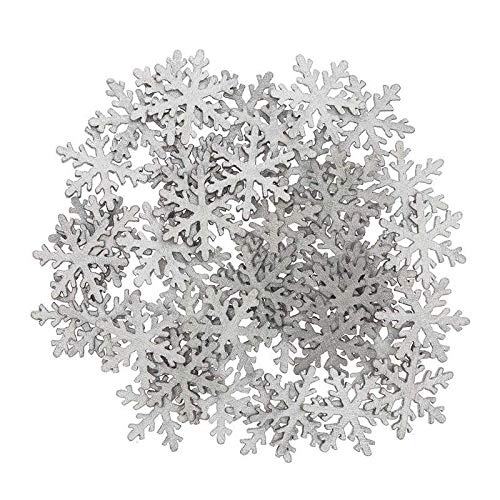 Rico Design Silver wooden snowflakes confetti