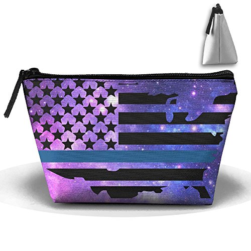 Click Here to See More Images Ruin American Flag Portable Pouch Waterproof Trapezoidal Storage Bag