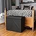 Double Folding Laundry Basket, Black - Collapsible Laundry Bin for Toys - Bedroom Organizer - Foldable Bin with Large Capacity. Adult and Kids Room Decor