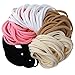 JLIKA Nylon Headbands Bulk Wholesale DIY 100 Pcs - Super Stretchy One Size Fits All (White/Black/Ivory/Pink/Nude)