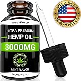 Hemp Oil Drops (3000 MG) - Ultra Premium Formula - Made in The USA - All Natural Anxiety, Sleep and Mood Support - Provides Pain and Inflammation Relief - Best Mint Flavorâ€¦