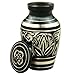 MEILINXU Funeral Keepsake Urn by Brass Mini Cremation Urn for Human Ashes Adult- Hand Engraved - Fits a Small Amount of Cremated Remains- Display Burial Urn at Home or Office (Majestic Radiance Baby
