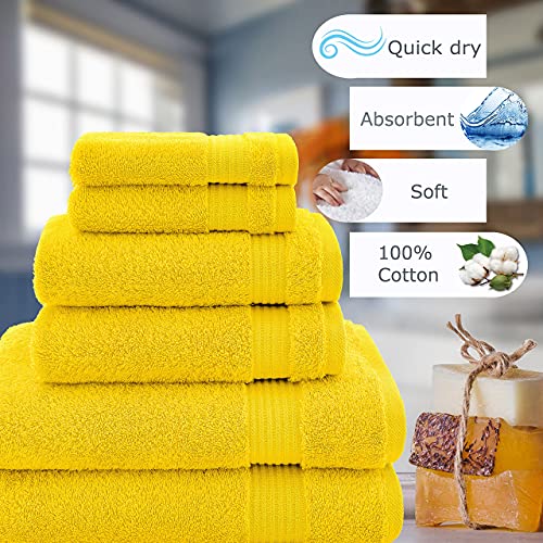Cotton Paradise, 6 Piece Towel Set, 100 Turkish Cotton Soft Absorbent