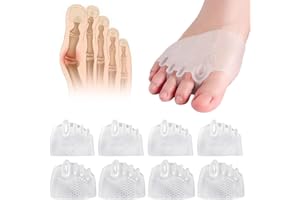 JUDUNA 4 Pairs Silicone Toe Separator, 2024 New Toe Seperators Toes Toe Spacers, Toe Separators for Overlapping Toes Foot Corrector, Toe Separators for Women and Men (Transparent)
