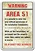 Warning Area 51 Sign Spaceship Aliens Outer Space Moon Spacecraft | Indoor/Outdoor | 12