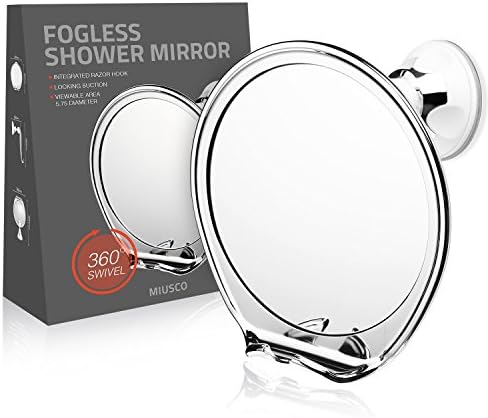Anti Fog Shaving Mirror, Wall Mounted Makeup Mirror Without Magnifying, Chrome, Round