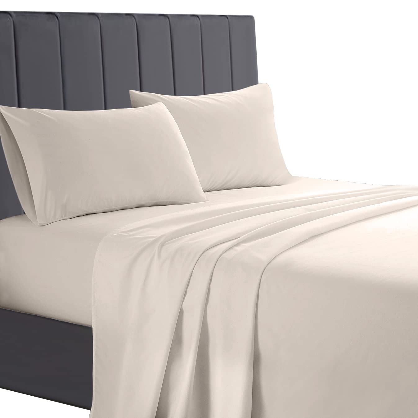 AATH COLLECTION Egyptian Cotton Flat Sheets, 200 Thread Count Single, Double, King, Super King Flat Bed Sheets, Soft & Fade Resistant (Super King, Mocha)