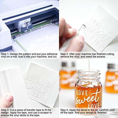 SGHUO 75 Sheets Permanent Vinyl Sheets for Cricut, 12" x 12", Adhesive