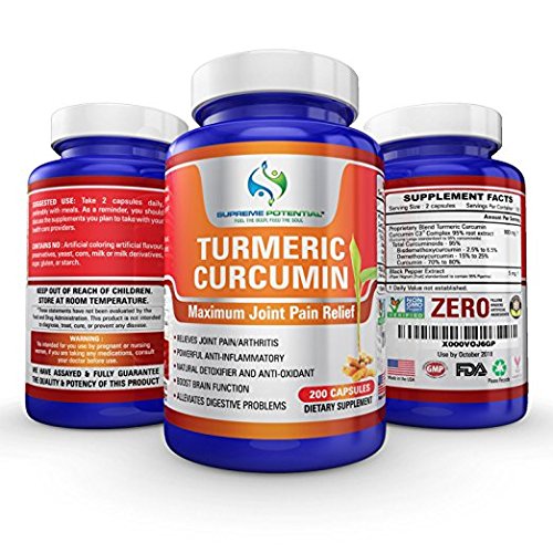 Supreme Potential Turmeric Curcumin with Black Pepper for Joint Pain - 200 Capsule