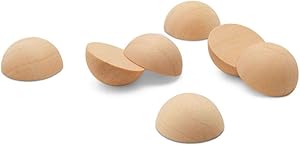 Wooden Split Balls 1 inch, Pack of 25 Wood Half Balls for Crafting and DIY Décor, by Woodpeckers
