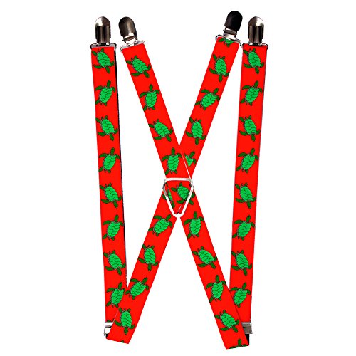 Green Boxed Turtles on Orange Suspenders