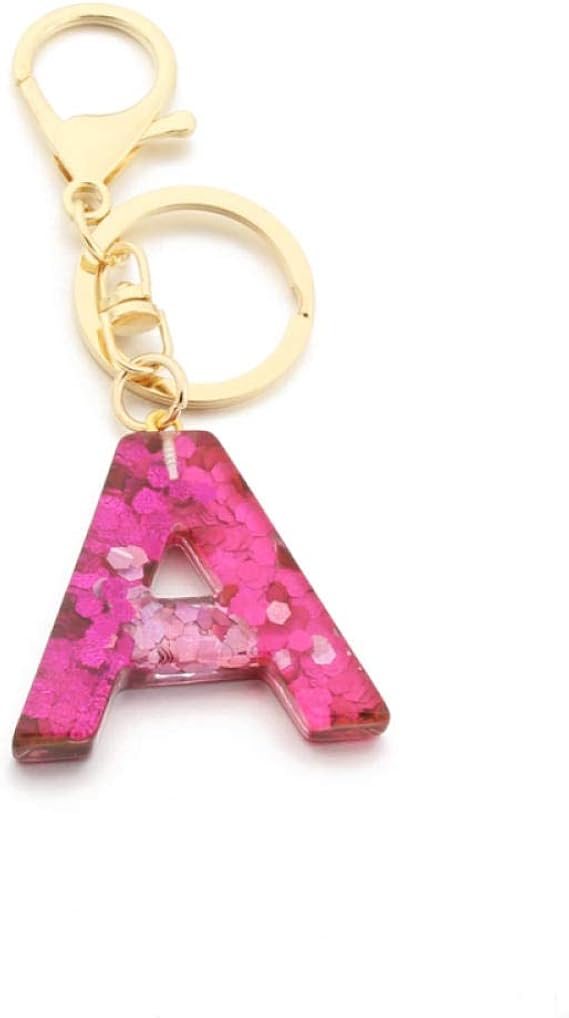 Amazon Co Jp キーホルダー女性用スパンコールレジンキーホルダーバッグアクセサリー用イニシャルキーホルダーレターキーホルダー A 服 ファッション小物