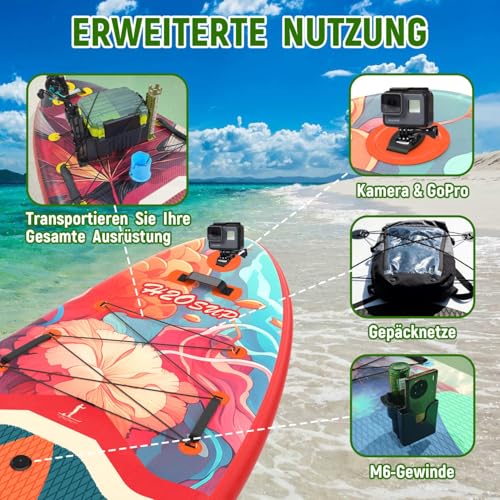 H2OSUP Stand Up Paddling Board, 15 cm Thick Inflatable SUP Board, with Backpack, Durable Paddle Board Accessories