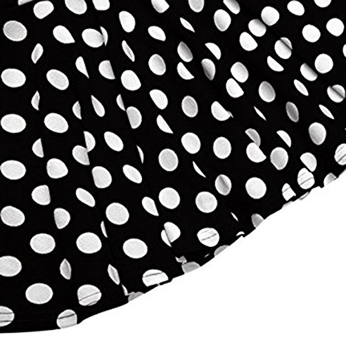 50's Costume Accessories Set Girl Vintage Dot Skirt Scarf Headband Earrings Cat Eye Glasses for Party (S, Black)