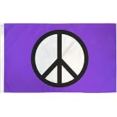 AZ FLAG Peace symbol Purple Flag 3x5 ft 100D Polyester 2 Grommets | Indoor and outdoor use 150x90 cm decorative flag double stitched seams and reinforced edges with metal grommets