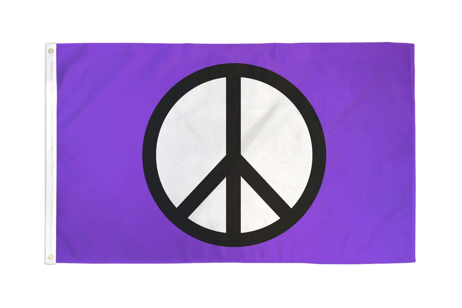 AZ FLAG - Peace Symbol Purple Flag - 3x5 Ft - 100D Polyester Peaceful Banner with Two Metal Grommets - Fade Resistant - Vivid Colors - 3' x 5' Feet - 150x90 Cm