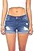 Wax Women's Juniors Body Enhancing Denim Shorts (L, Med. Denim)