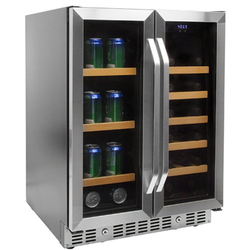 EdgeStar 24 Inch Built-In Wine and Beverage Cooler with French Doors