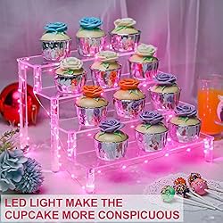 Acrylic Riser Display Stand, Clear 4 Tier Shelf For