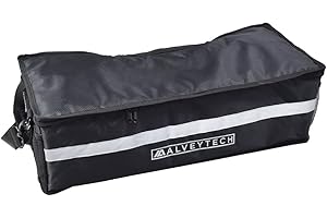 AlveyTech Universal Rear Insulated Cargo Bag (Black) - Fits Any ATV 4-Wheeler, Including Coleman AT125-EX - Durable, Wear-Res