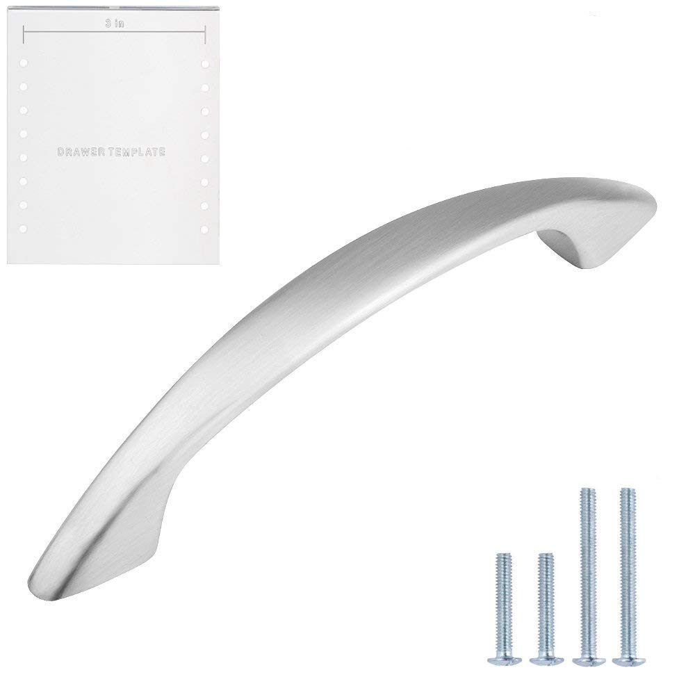 LIZAVO Brushed Satin Nickel Cabinet Pulls Curved