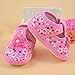 DZT1968® Baby Girl Cloth Round Dot Soft Sole Prewalker Mary Jane Shoes With Bowknot (0~3 Months, Pink)