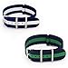 2PC 20mm Nato Ss Nylon Striped Navy Blue / White，Blue/Green Interchangeable Replacement Watch Strap Band