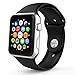 MoKo Apple Watch Band Series 1 Series 2, Soft Silicone Replacement Sports Band for 38mm Apple Watch 2015 & 2016 All Models, BLACK (Not fit 42mm Versions)