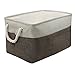 Collapsible linen Storage Bins, Magazine Storage Basket, Portable Shelf Storage Box, Closet Wardrobe Attic Organizer Container, Coffee