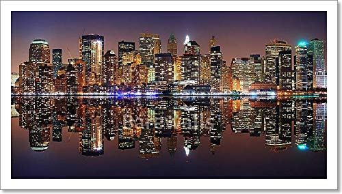 高知インター店 Manhattan Panorama ニューヨーク市用紙印刷壁アート 9in X 16in 9in X 16in B075cfwp9b 残りわずか Stateofthesouth Org