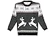V28 Women's Christmas Reindeer Snowflakes Sweater Pullover (Tag S (US size 6), Black-PairedRD)