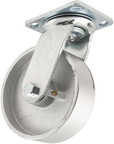 Steel Caster Wheel with Swiveling Top Plate - 6-Inch - 900 lb. Load Capacity - Great for Stationary Loads that are Not Frequently Moved